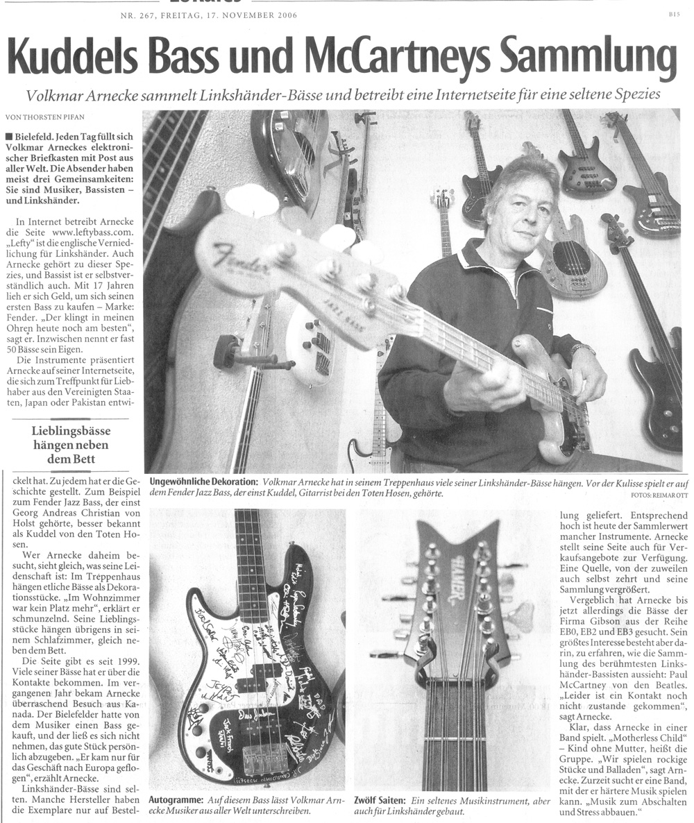 www.leftybass.com Artikel NW vom 17.11.2006